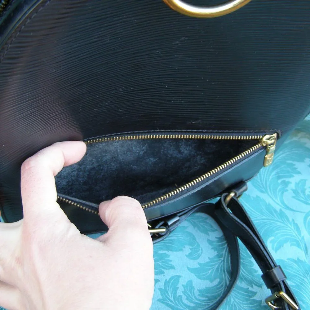Authentic LOUIS VUITTON Black Epi Leather Mabillon Backpack Bag